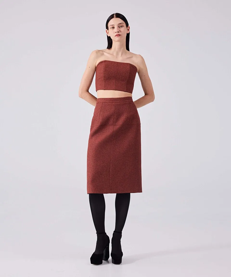 Machka Straight Cut Skirt Brick