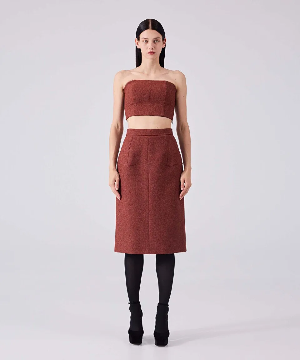 Machka Straight Cut Skirt Brick