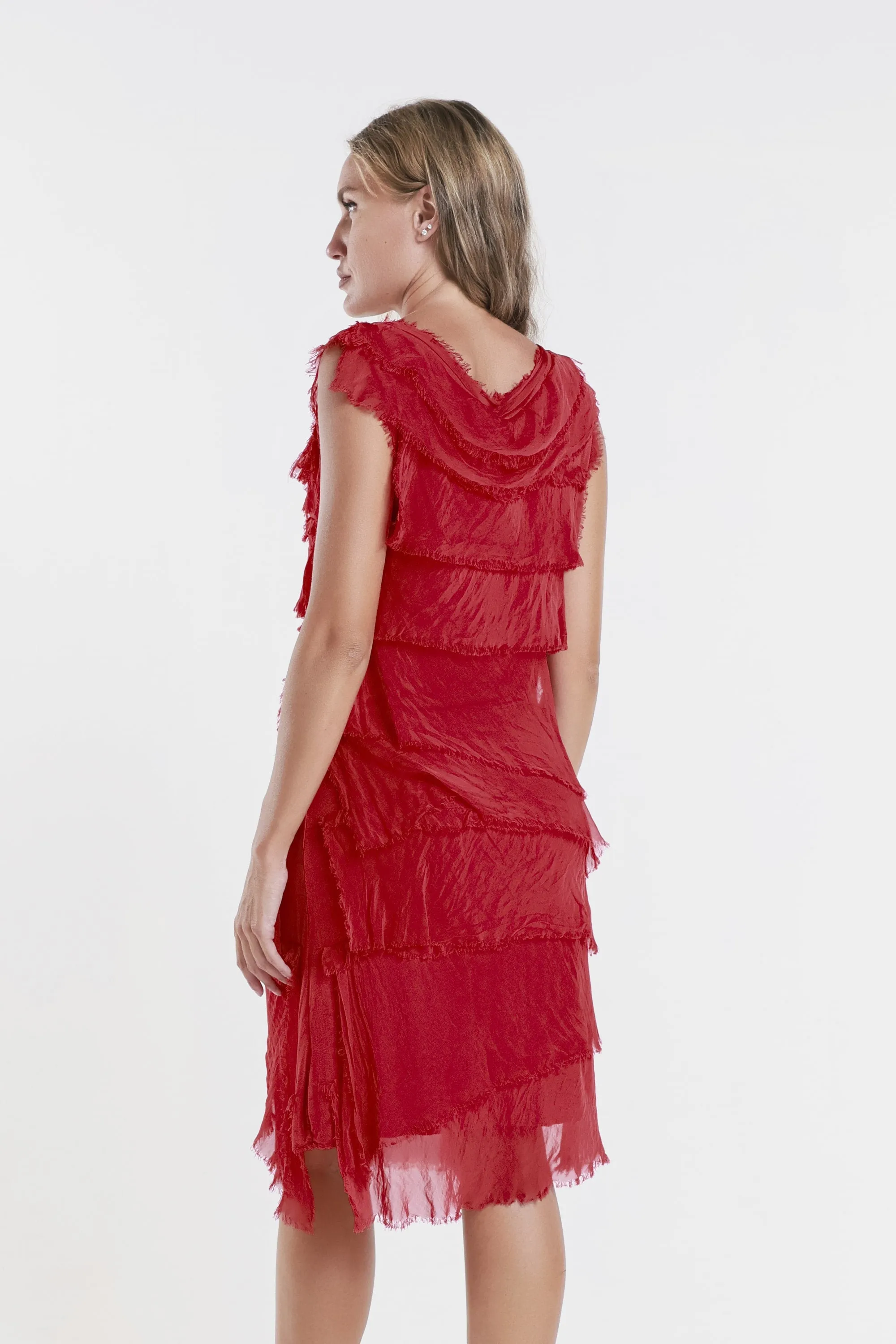 Mariana Silk Ruffle Dress (DT202)