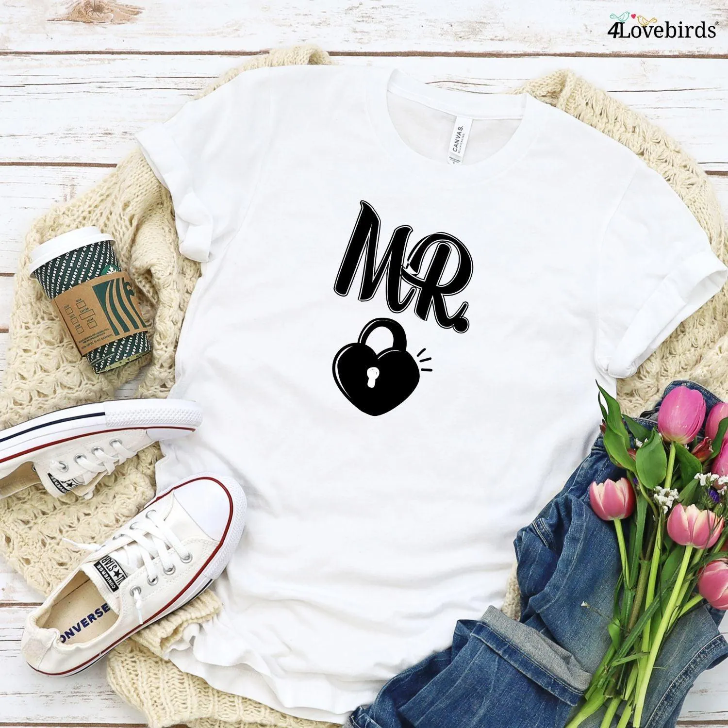 Matching Set: Lock & Key Hoodie, Mr. & Mrs. Shirt, Marriage Tshirt, Honeymoon Sweatshirt, Gift for Couple, Cute Married Couple Top