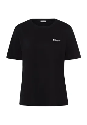 Natural Shirt Cotton Embroidered Logo T-Shirt | Black 78806-019