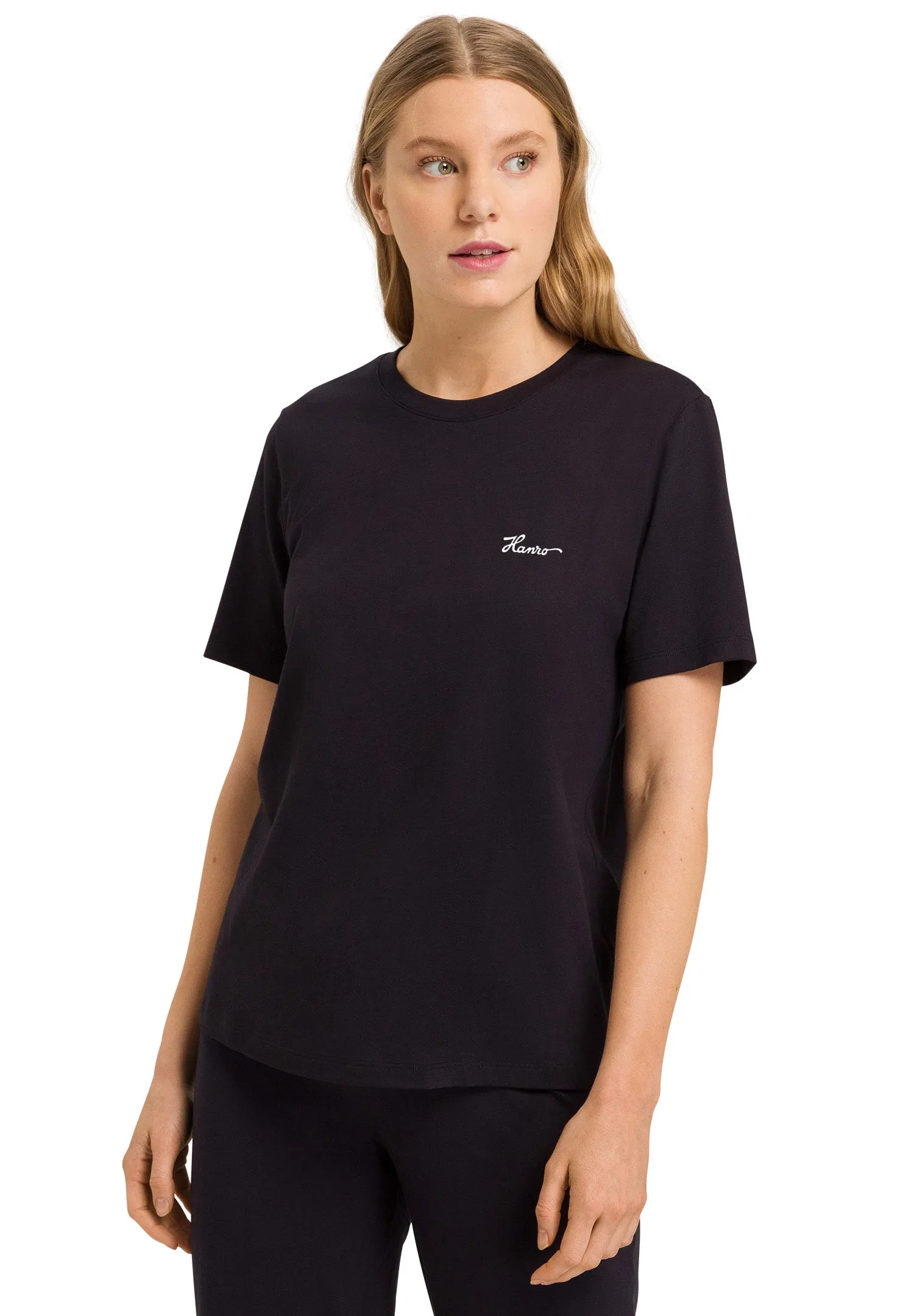 Natural Shirt Cotton Embroidered Logo T-Shirt | Black 78806-019