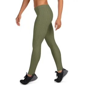 Olive Green Low Waist Leggings