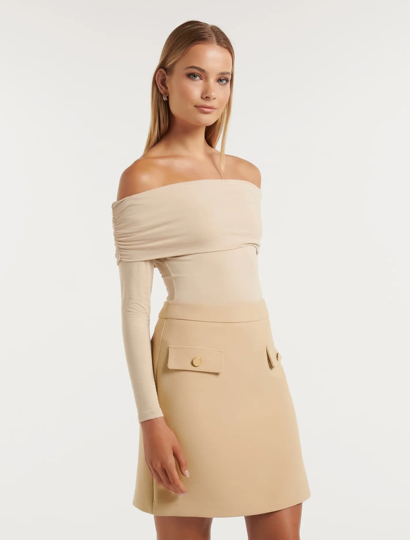 Paloma Ruched Band Bardot Top