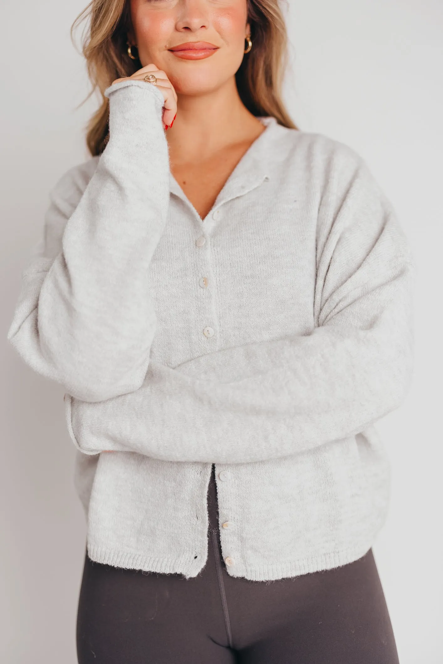 Piper Cardigan in Light Grey