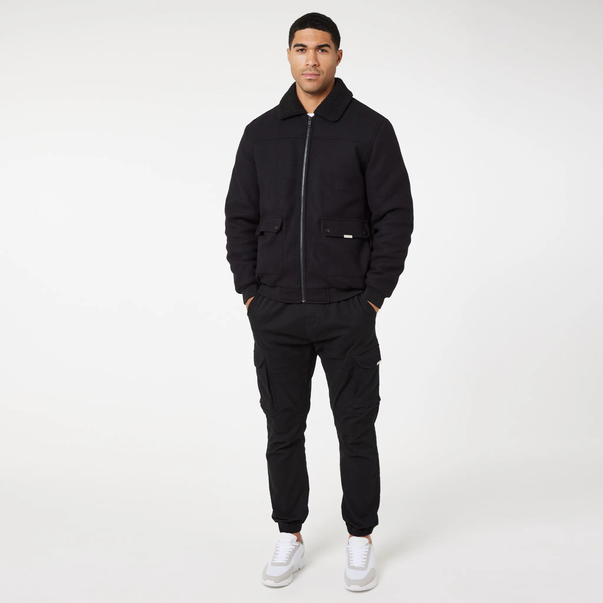 Smart Faux Wool Jacket | Black