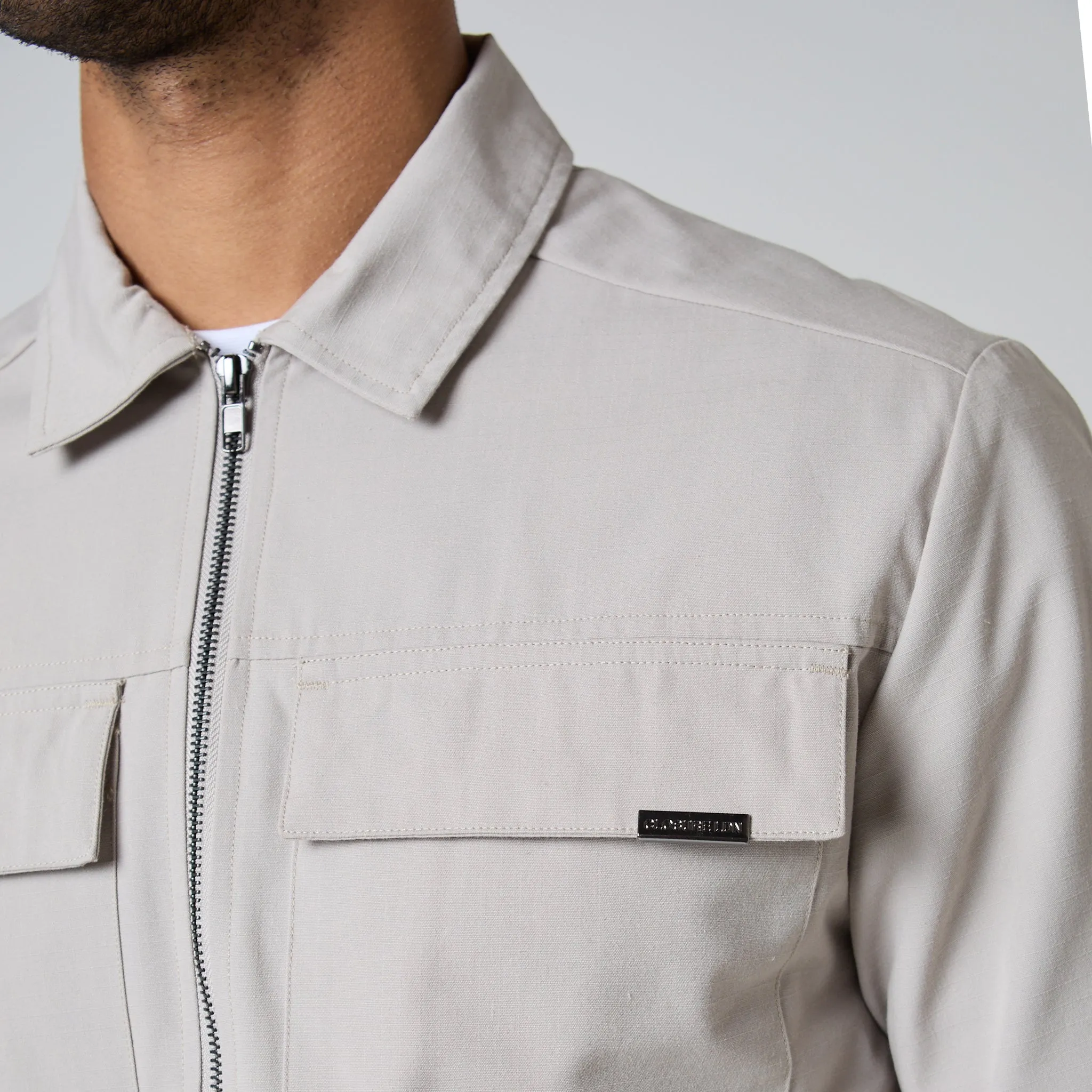 Smart Utility Overshirt | Stone