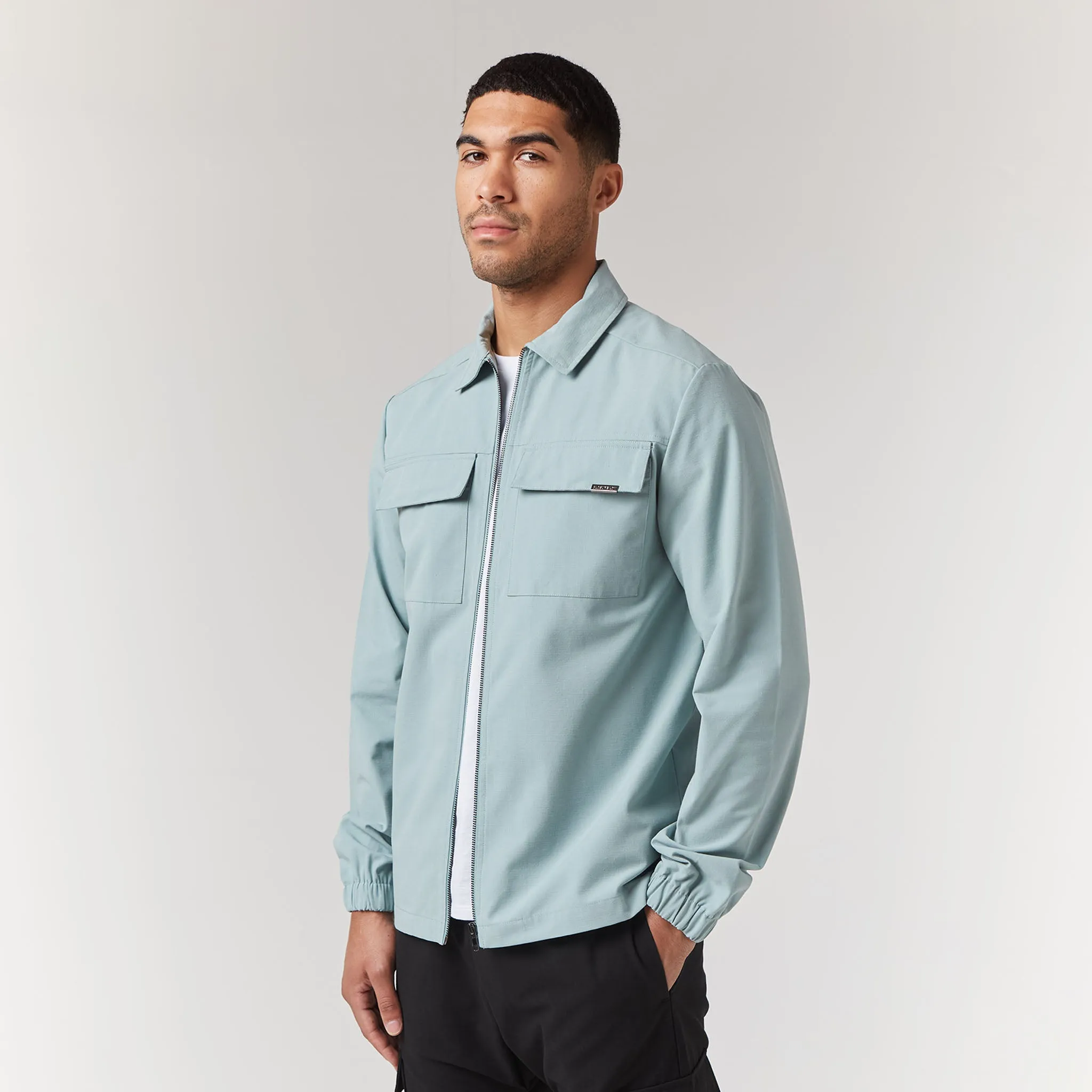 Smart Utility Overshirt | Washed Teal