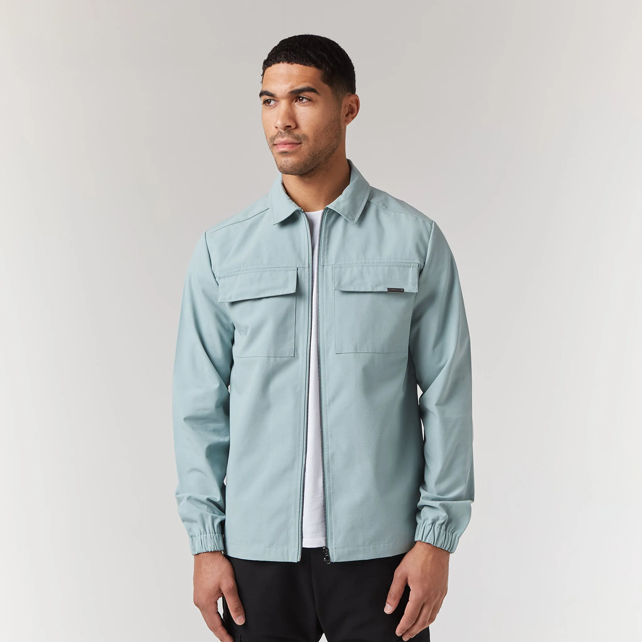 Smart Utility Overshirt | Washed Teal