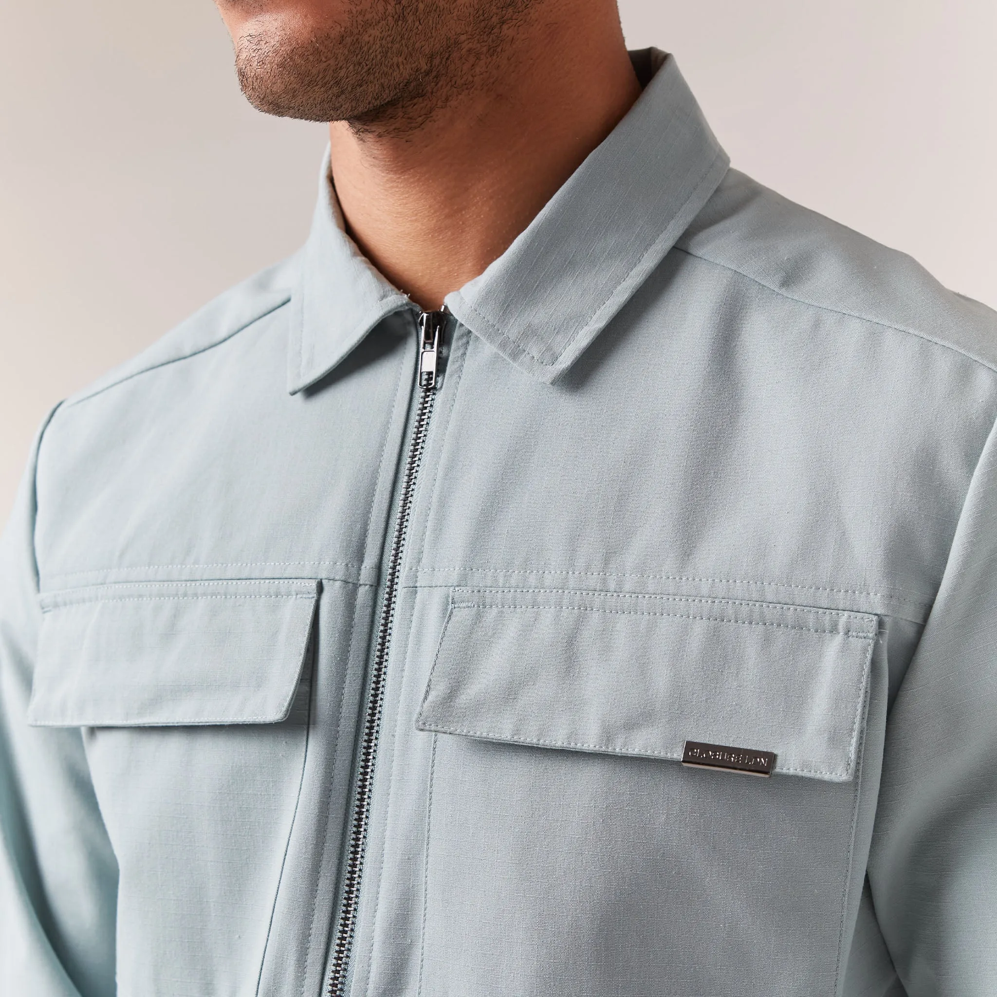 Smart Utility Overshirt | Washed Teal