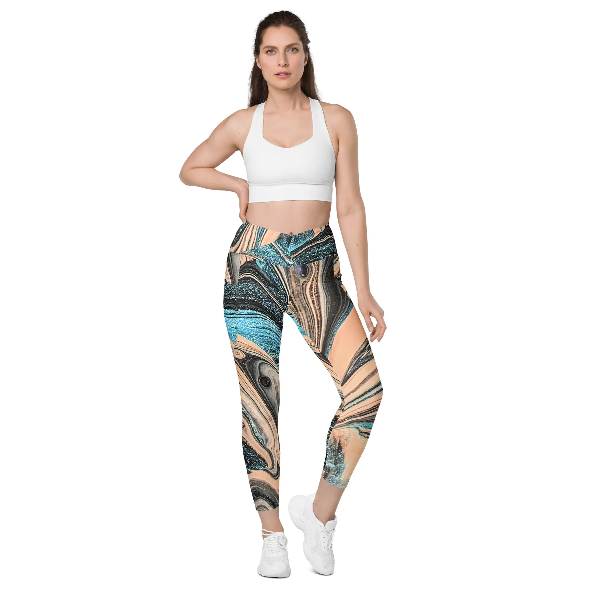 Snooty Fox Art Crossover Leggings with Pockets - Romero Design II