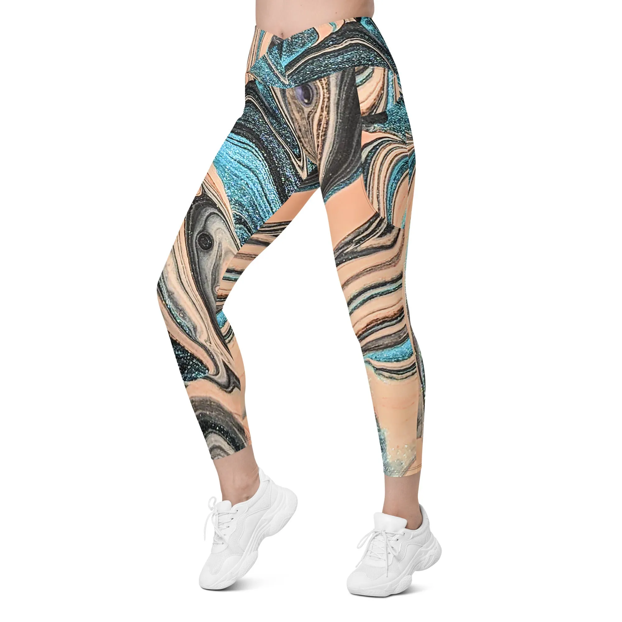 Snooty Fox Art Crossover Leggings with Pockets - Romero Design II