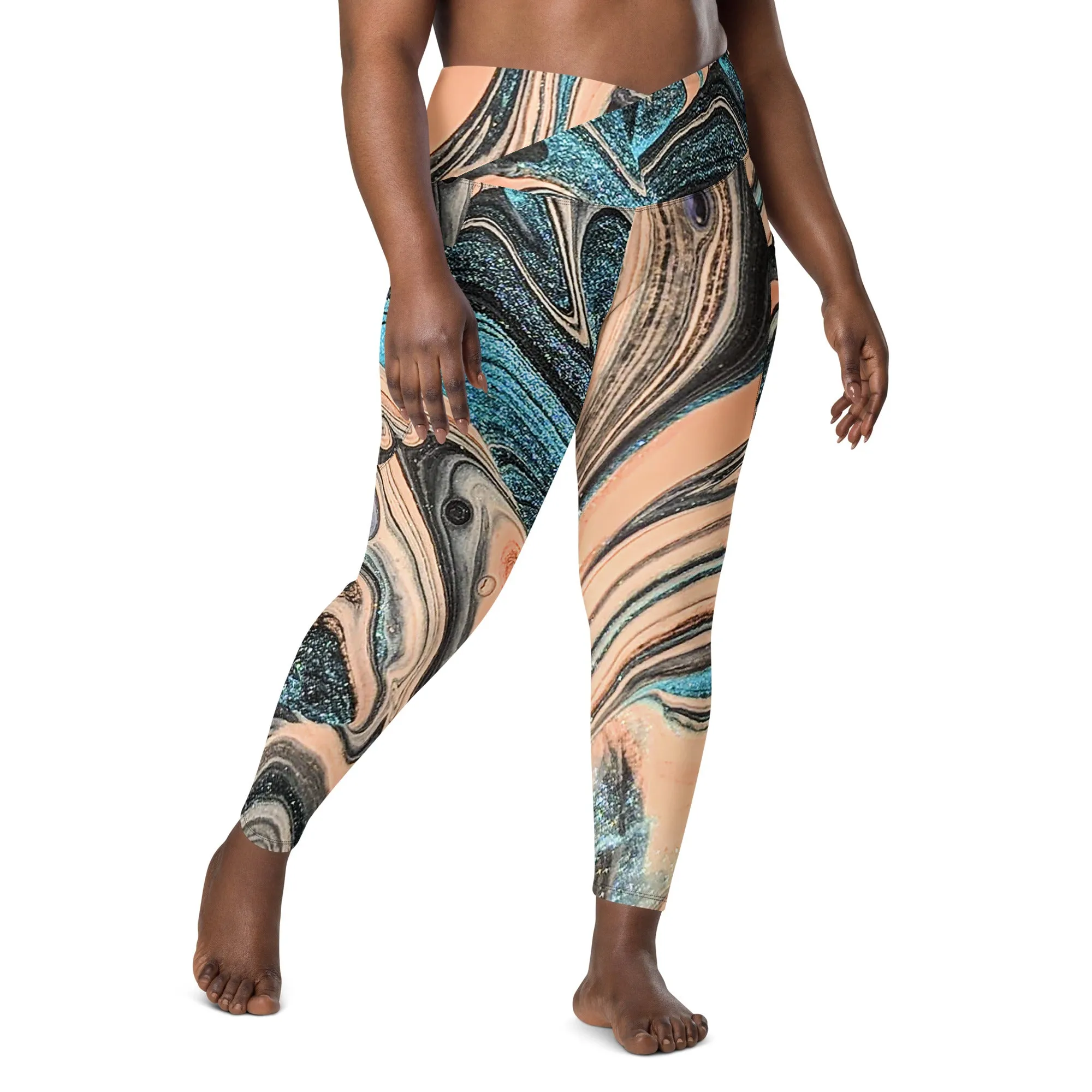 Snooty Fox Art Crossover Leggings with Pockets - Romero Design II