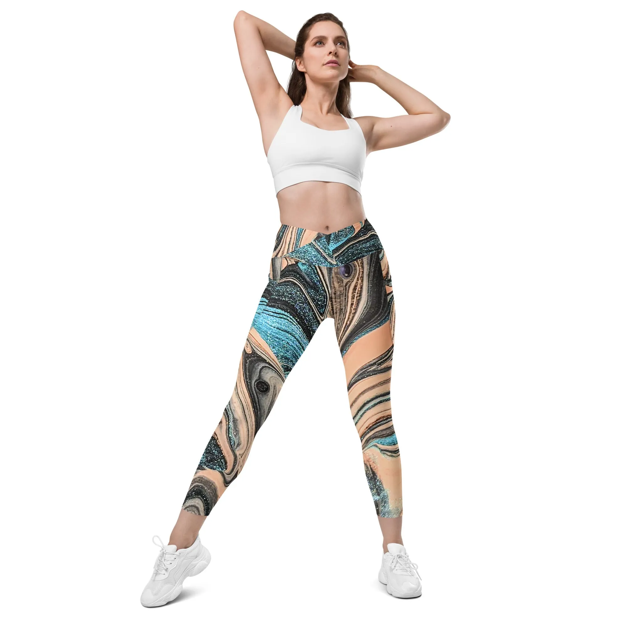 Snooty Fox Art Crossover Leggings with Pockets - Romero Design II