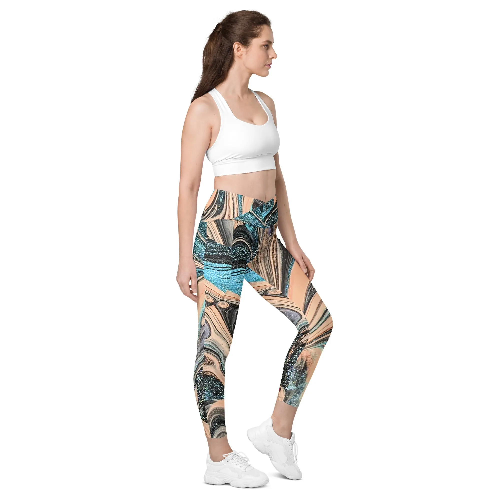 Snooty Fox Art Crossover Leggings with Pockets - Romero Design II