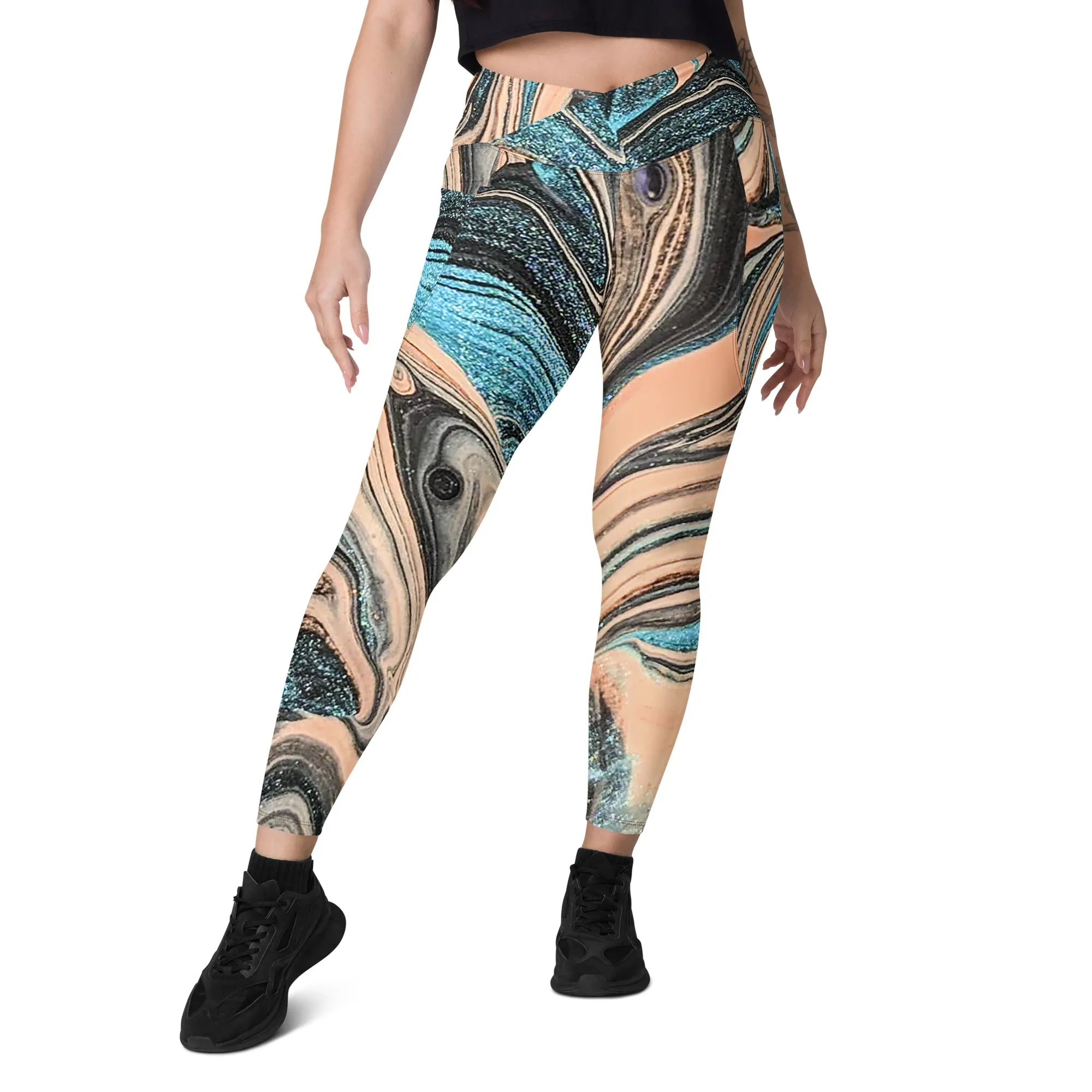 Snooty Fox Art Crossover Leggings with Pockets - Romero Design II