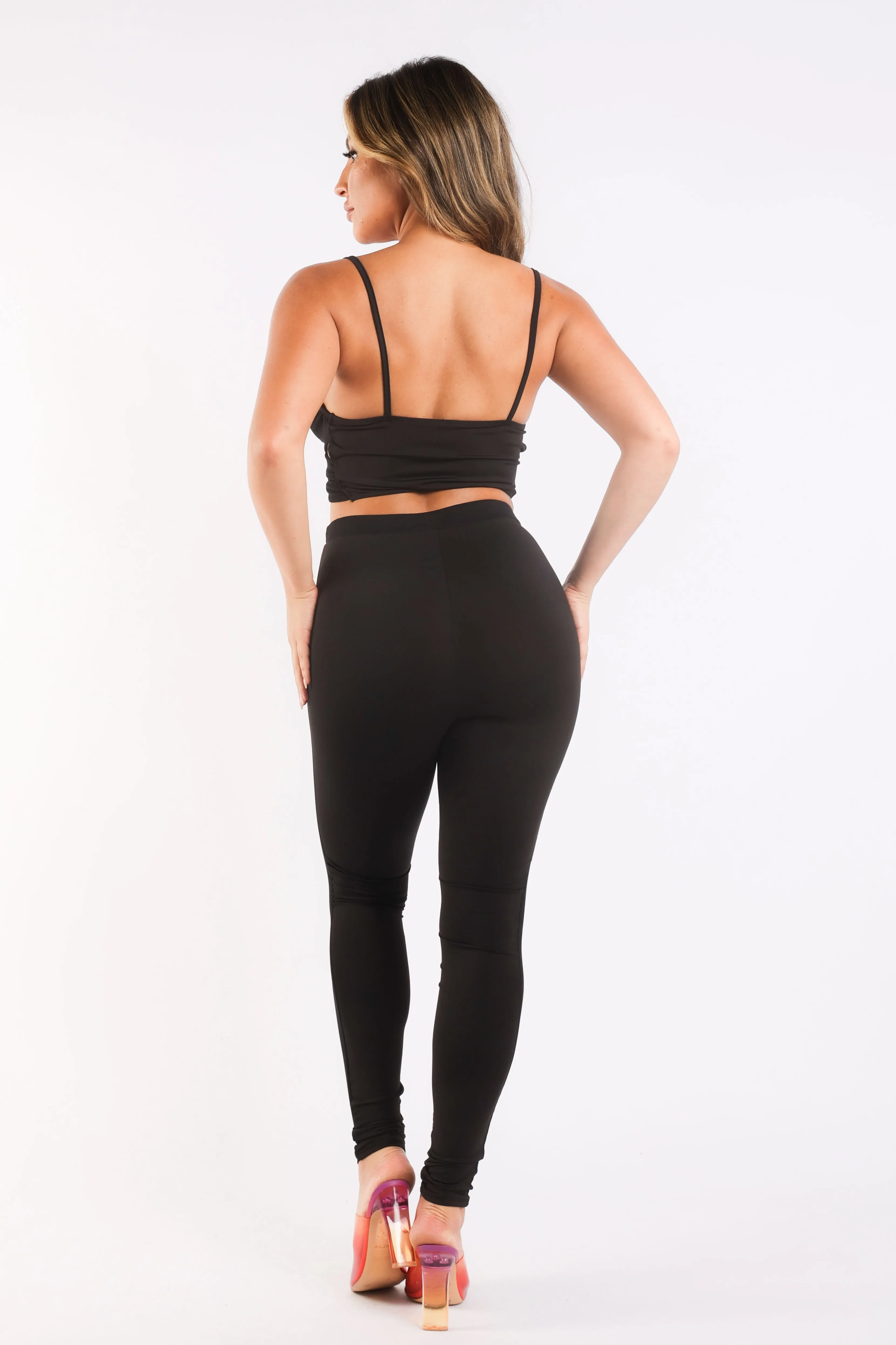 Sports Strappy Sleeve Top & Legging