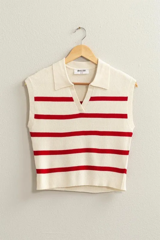 Striped Polo Top