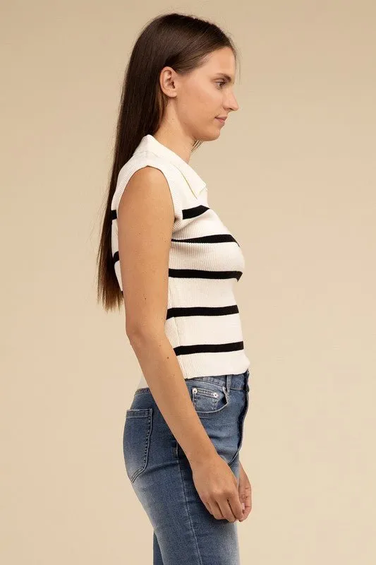 Striped Polo Top