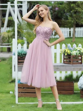 Stylish A-Line Tulle Bridesmaid Dress for Prom with Spaghetti Straps