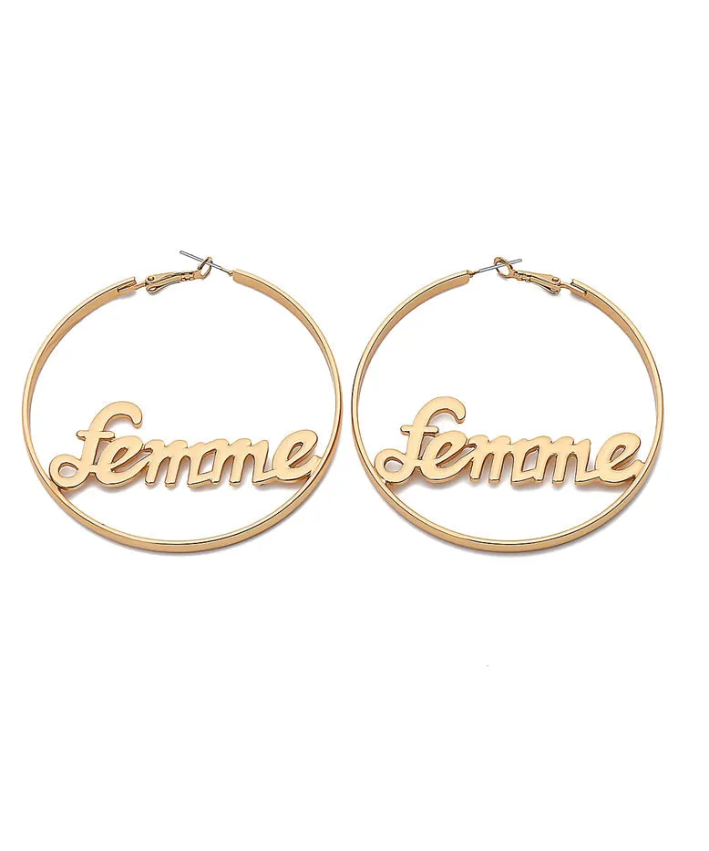 Stylish Gold Metal Alloy Graphic Hoop Earrings ZZ071