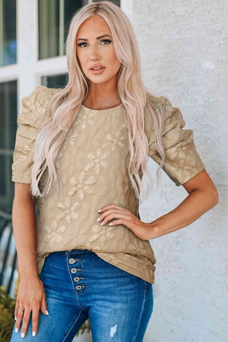 Summer Changes Blouse with Puff Sleeves