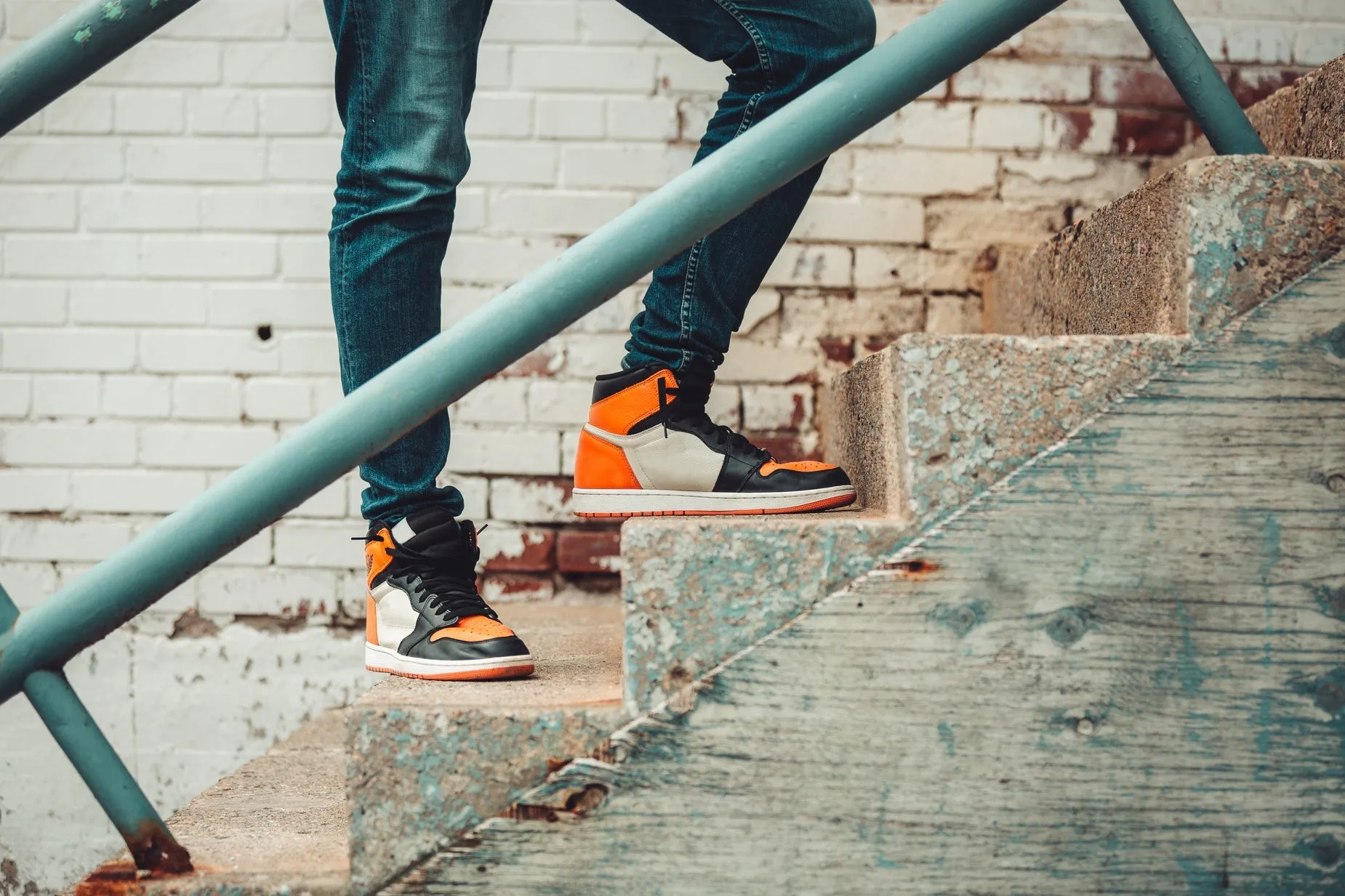 Tricolour Leather High-Tops