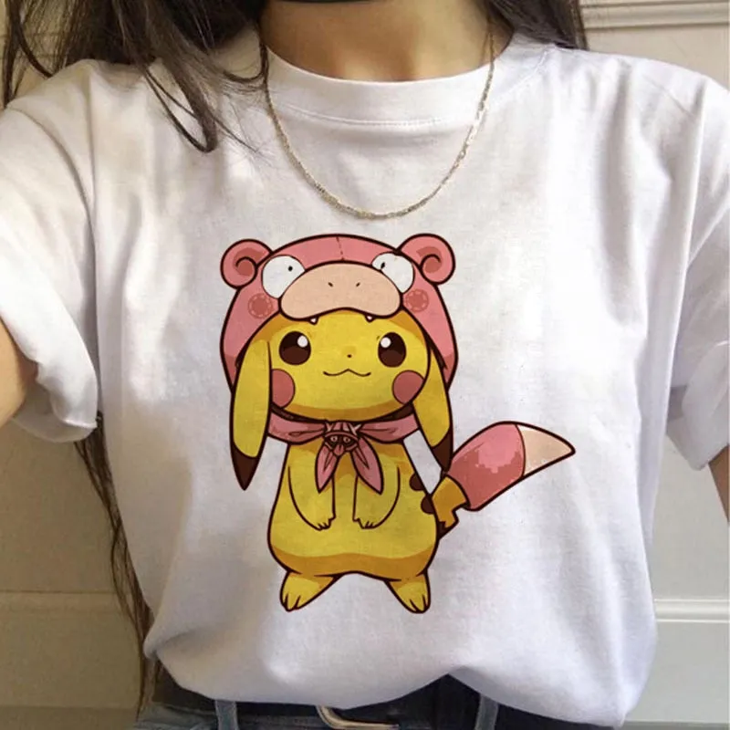 White Printed T-Shirt Set-2 Pokemon (Variants Available)