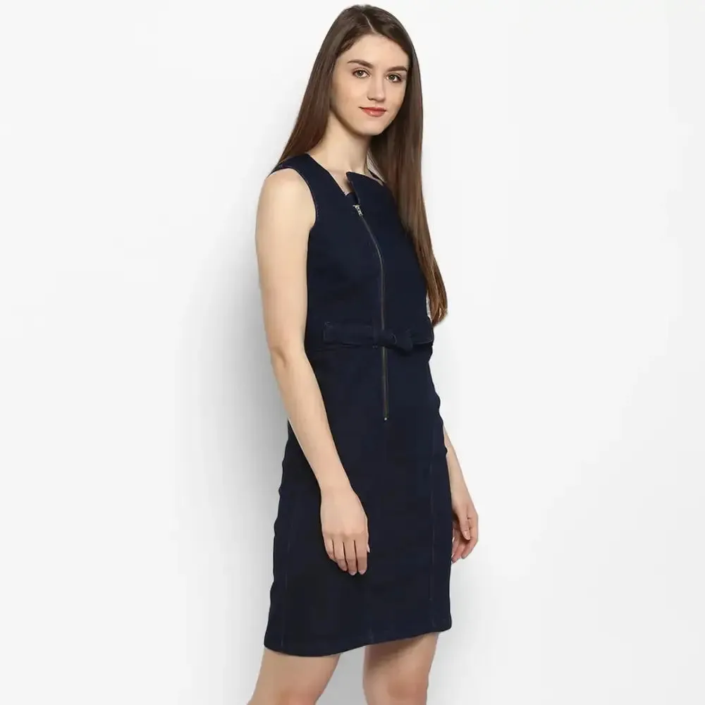 Women Stylish Denim Fit and Flare Dress