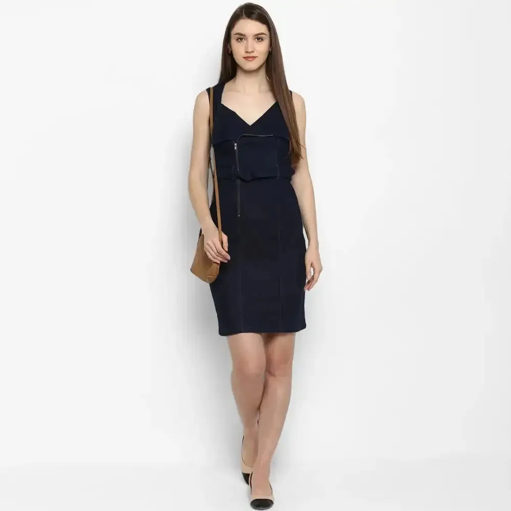 Women Stylish Denim Fit and Flare Dress