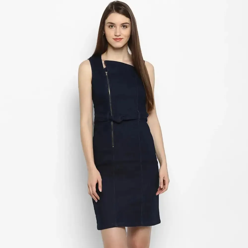 Women Stylish Denim Fit and Flare Dress