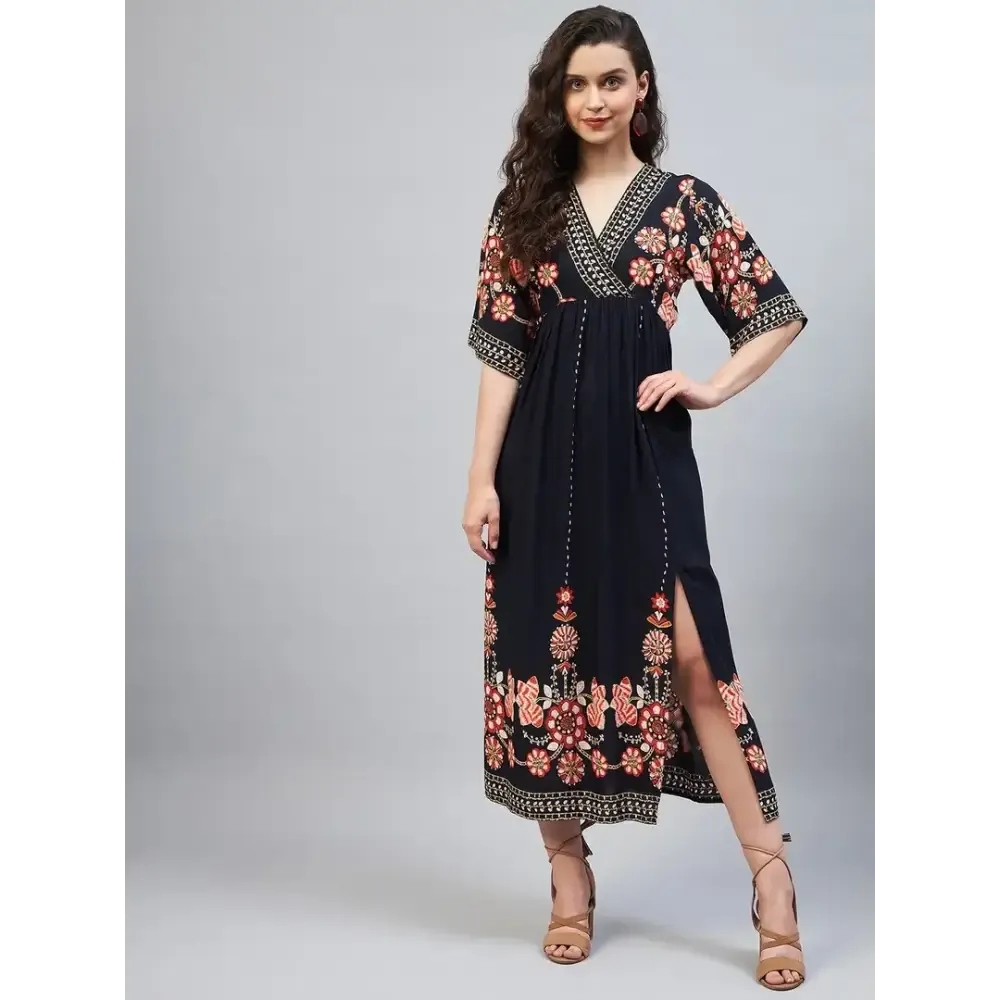 Women Stylish Viscose Rayon Maxi Dress