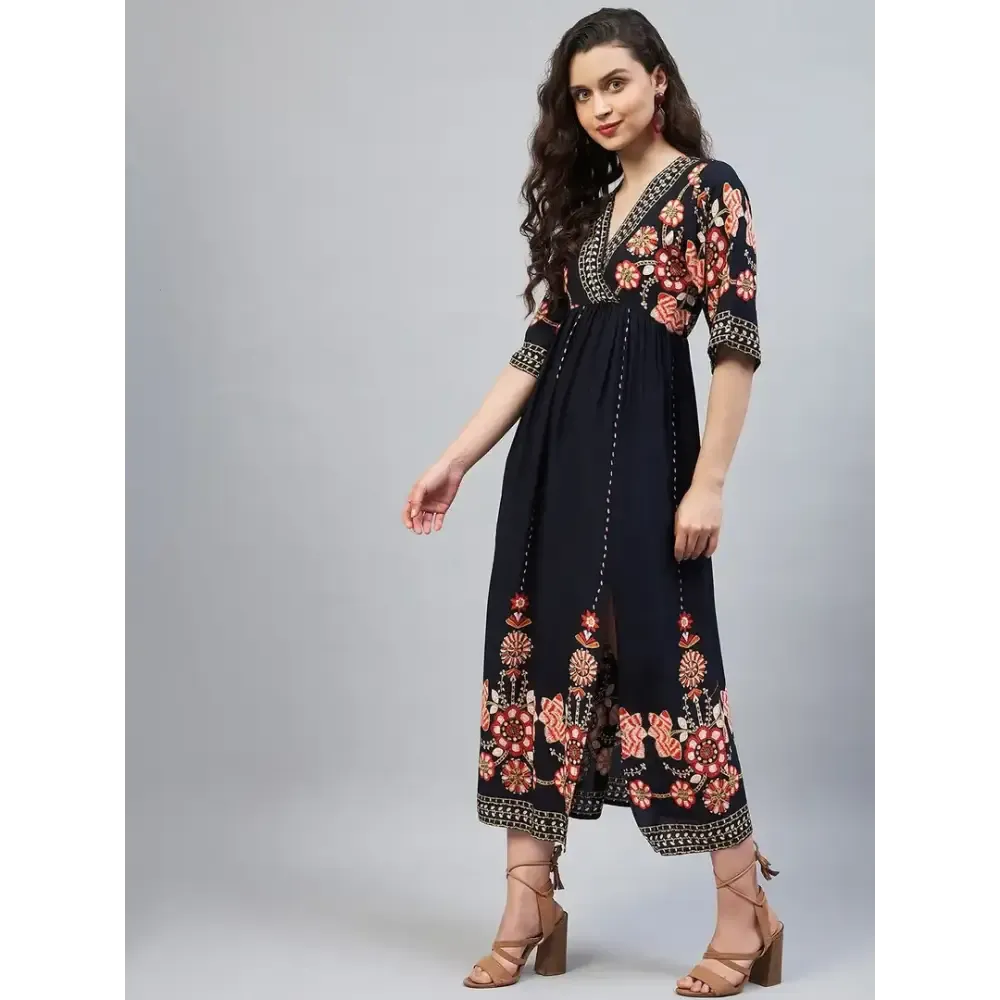 Women Stylish Viscose Rayon Maxi Dress