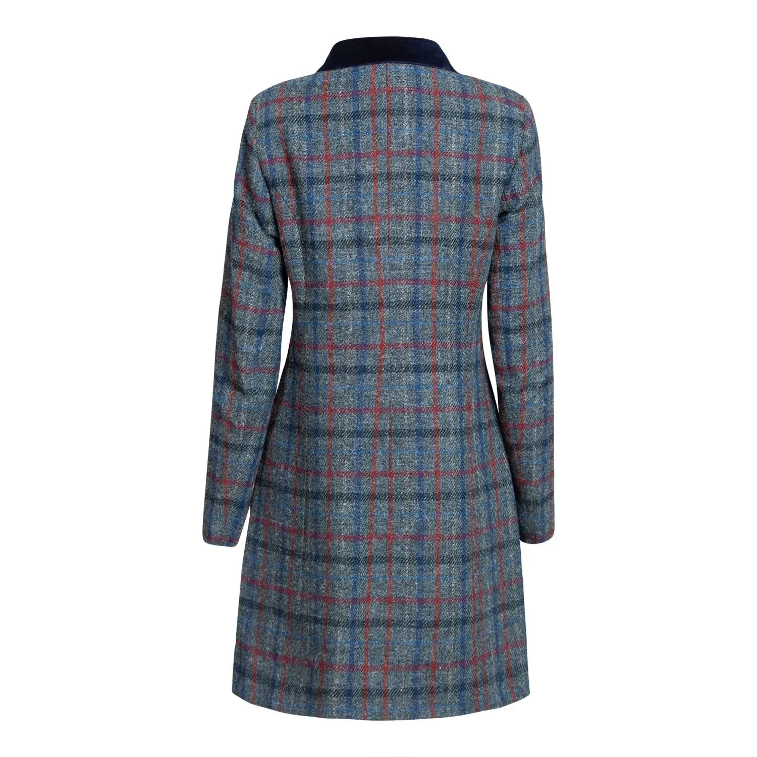 Women's Harris Tweed Jacket - Lily - Grey/Red/Blue Check - CLEARANCE